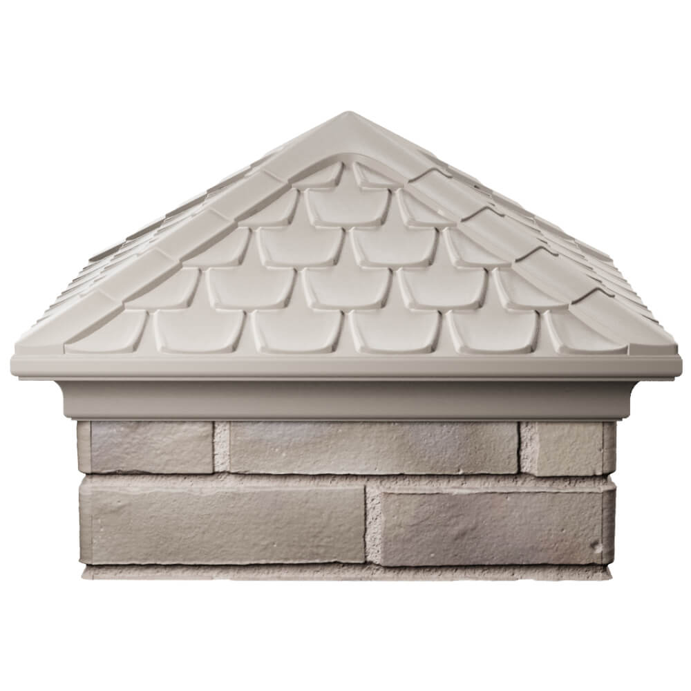 Колпак Zking Эльбрус Бежевый на столб 1.5х1.5 кирпича (385х385мм)