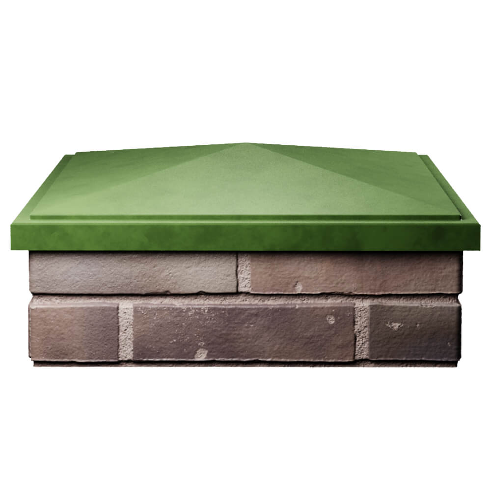 Колпак Zking БонаМоно Зеленый на столб 2х2 кирпича (515х515, 530х530мм) Коломна фото