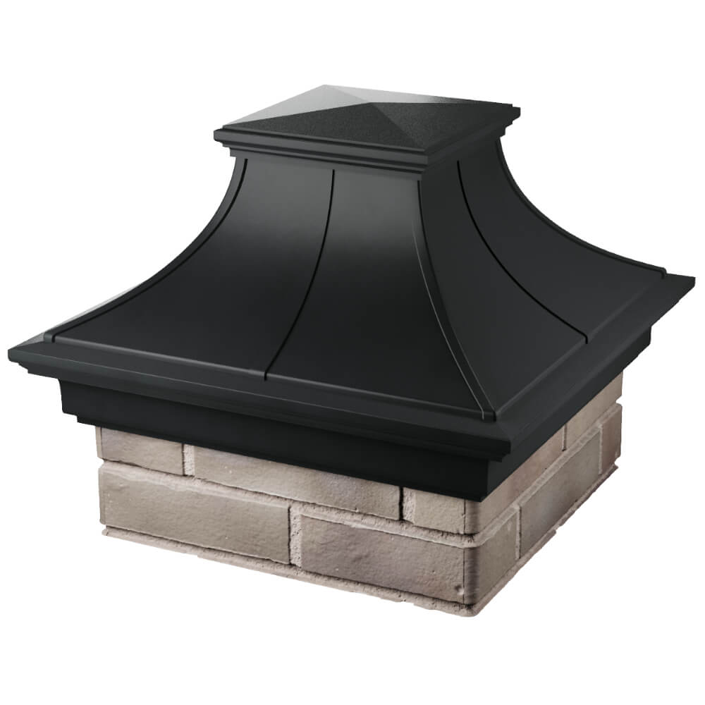 Колпак Zking Монблан Премиум Черный на столб 1.5х1.5 кирпича (385х385мм) в Коломне фото