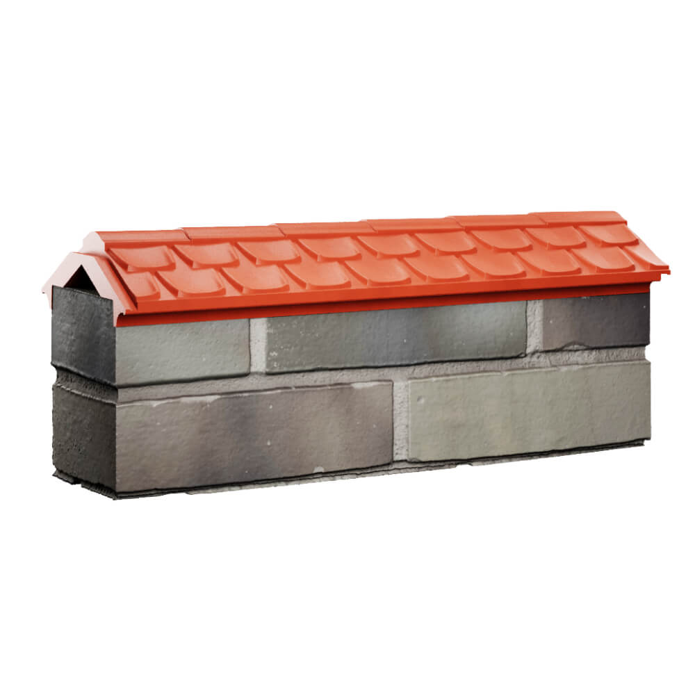 Парапет Zking Эльбрус Красный с посадкой на 0.5 кирпича (130мм) Коломна фото