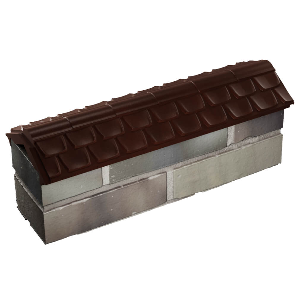 Парапет Zking Эльбрус Коричневый с посадкой на 0.5 кирпича (130мм) в Коломне фото
