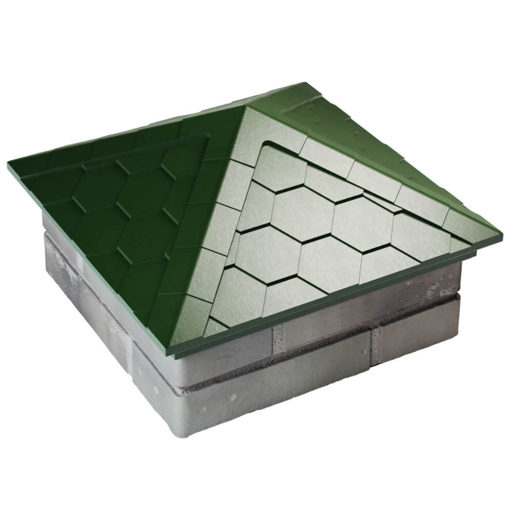 Колпак Zking Эверест Зеленый на столб 1.5х1.5 кирпича (390х390мм) в Коломне фото