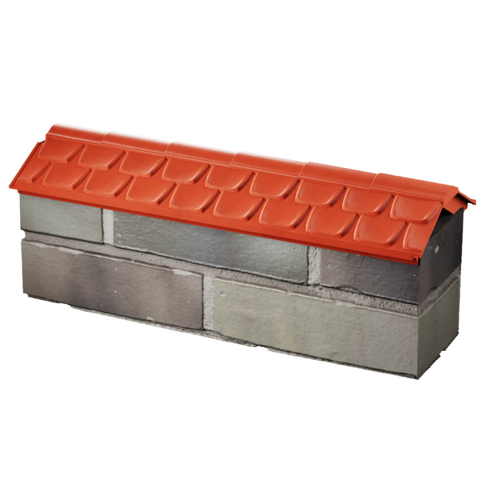 Парапет Zking Эльбрус Красный с посадкой на 0.5 кирпича (130мм) в Коломне фото