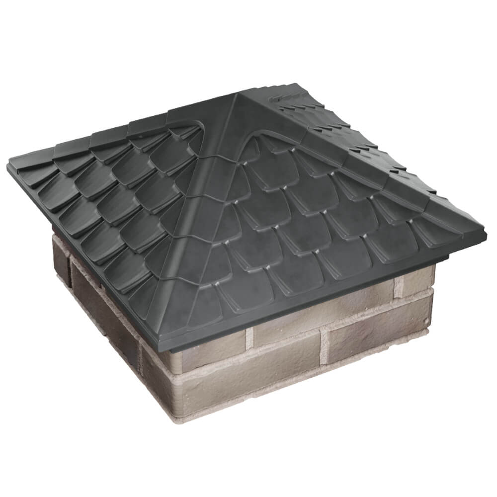 Колпак Zking Эльбрус Серый на столб 1.5х1.5 кирпича (385х385мм) в Коломне фото