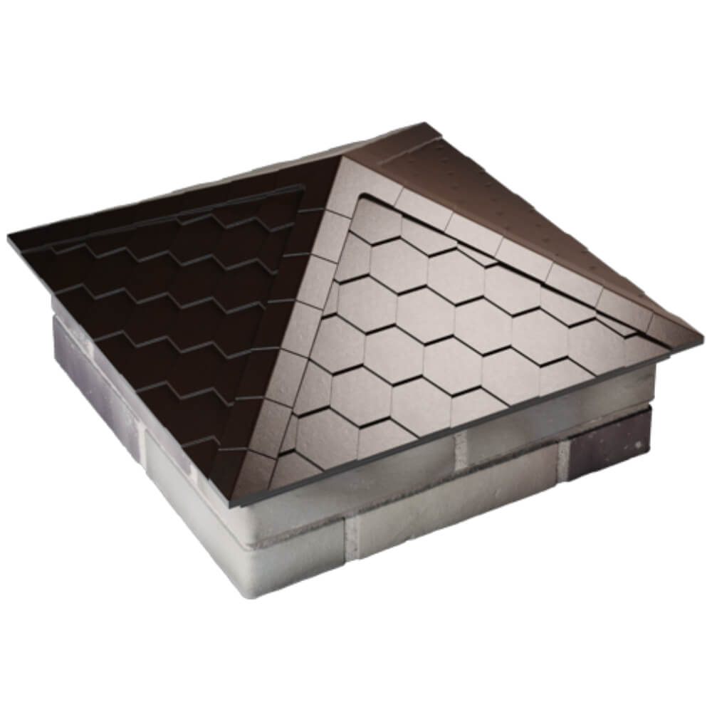 Колпак Zking Эверест Коричневый на столб 2х2 кирпича (535х535мм) Коломна фото