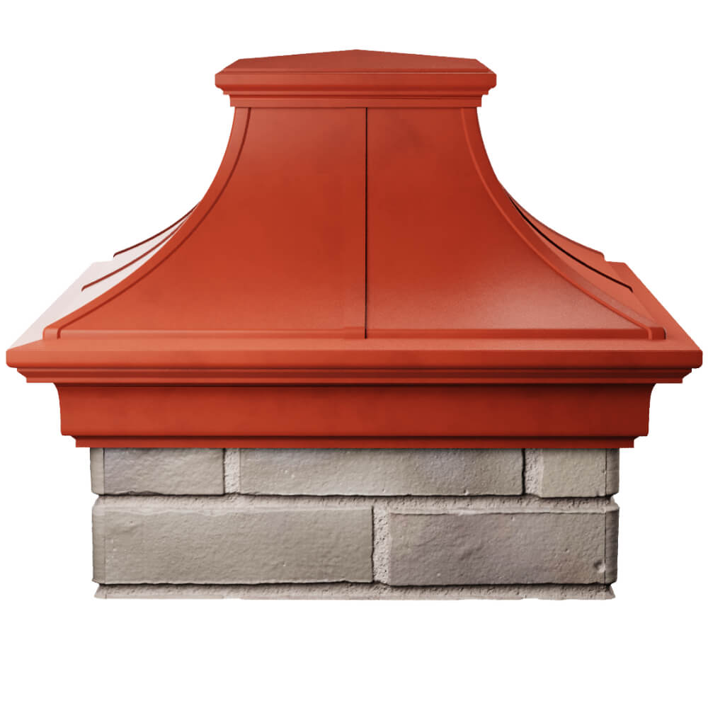 Колпак Zking Монблан Премиум Красный на столб 1.5х1.5 кирпича (385х385мм) Коломна фото