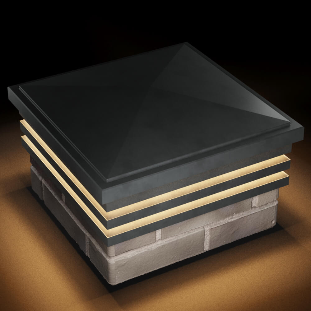 Колпак Zking Бона ХайТек Серый на столб 1.5х1.5 кирпича (385х385мм) с подсветкой в Коломне фото