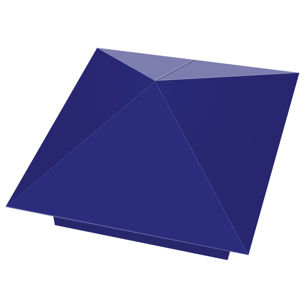 Колпак металлический 400х400мм RAL5002 Синий Ультрамарин заборный Коломна фото