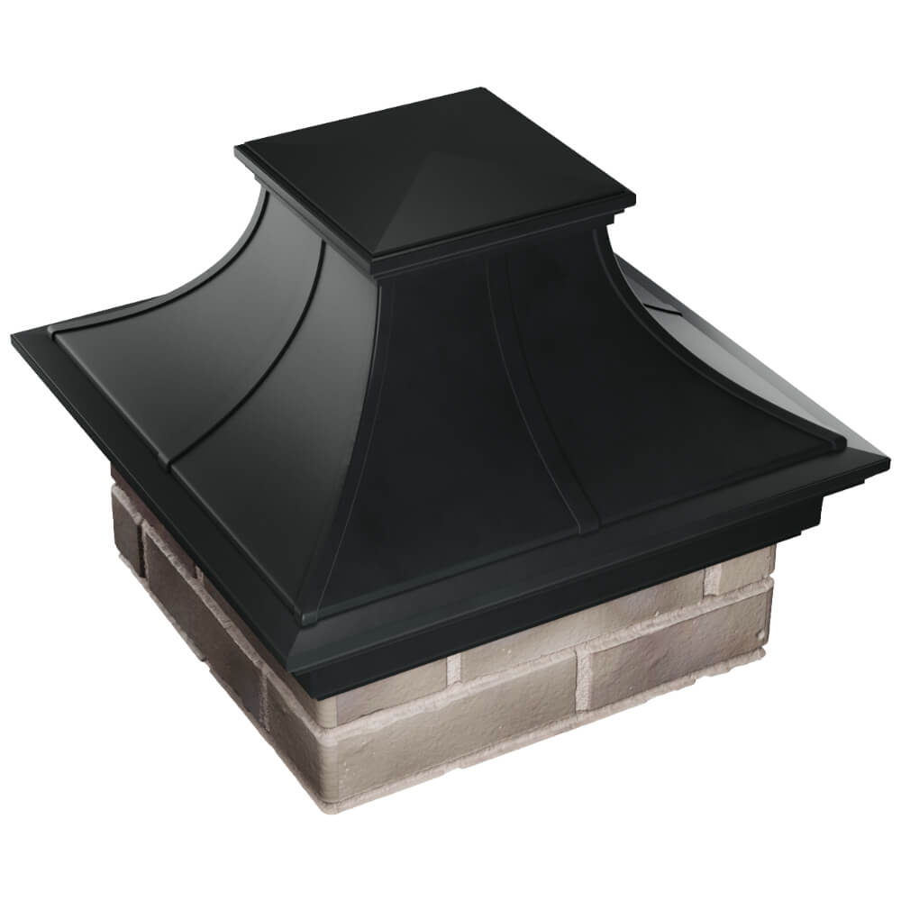 Колпак Zking Монблан Премиум Черный на столб 1.5х1.5 кирпича (385х385мм) в Коломне фото