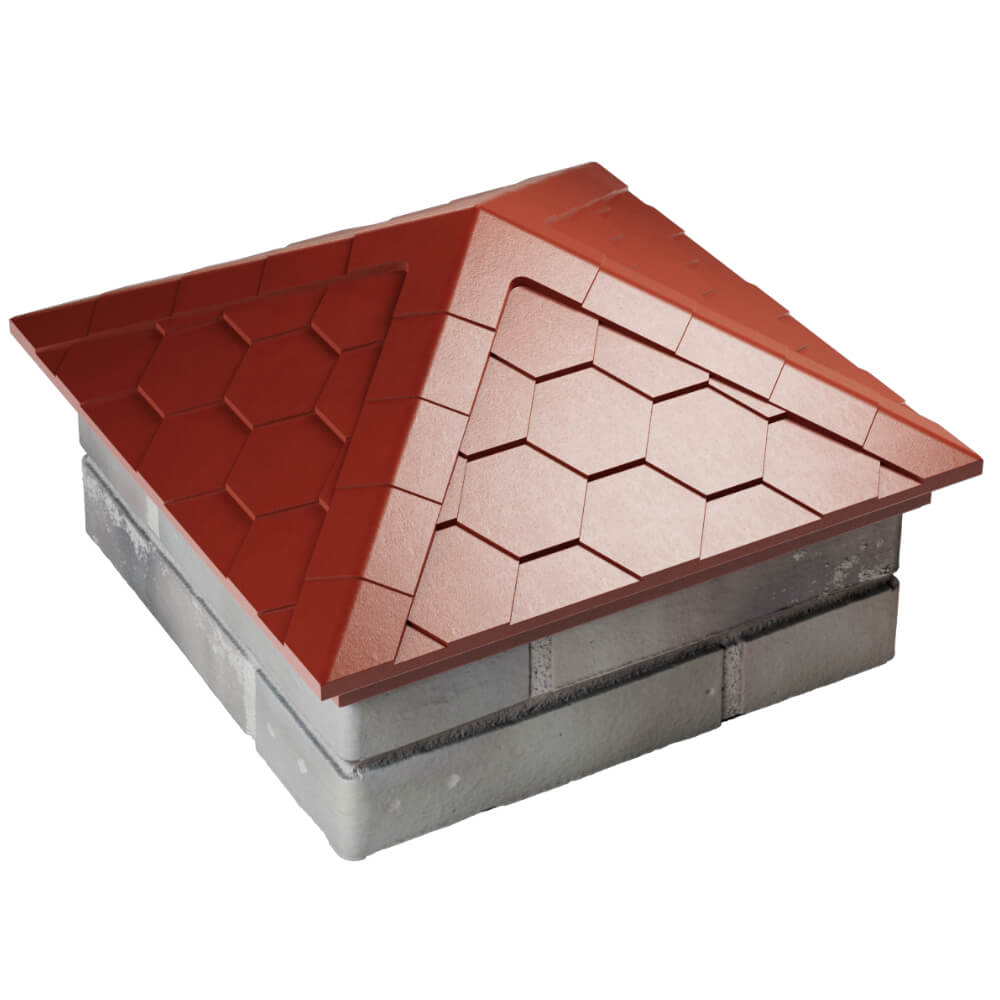Колпак Zking Эверест Красный на столб 1.5х1.5 кирпича (390х390мм) в Коломне фото