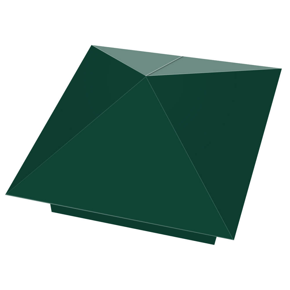 Колпак металлический 390х390мм RAL6005 Зеленый Мох заборный Коломна фото