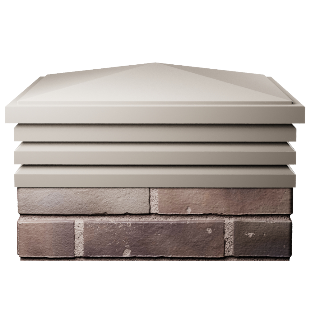 Колпак Zking Бона ХайТек Бежевый на столб 2х2 кирпича (513х513мм) Коломна фото