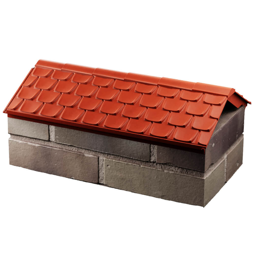 Парапет Zking Эльбрус Красный с посадкой на 1 кирпич (255мм) в Коломне фото