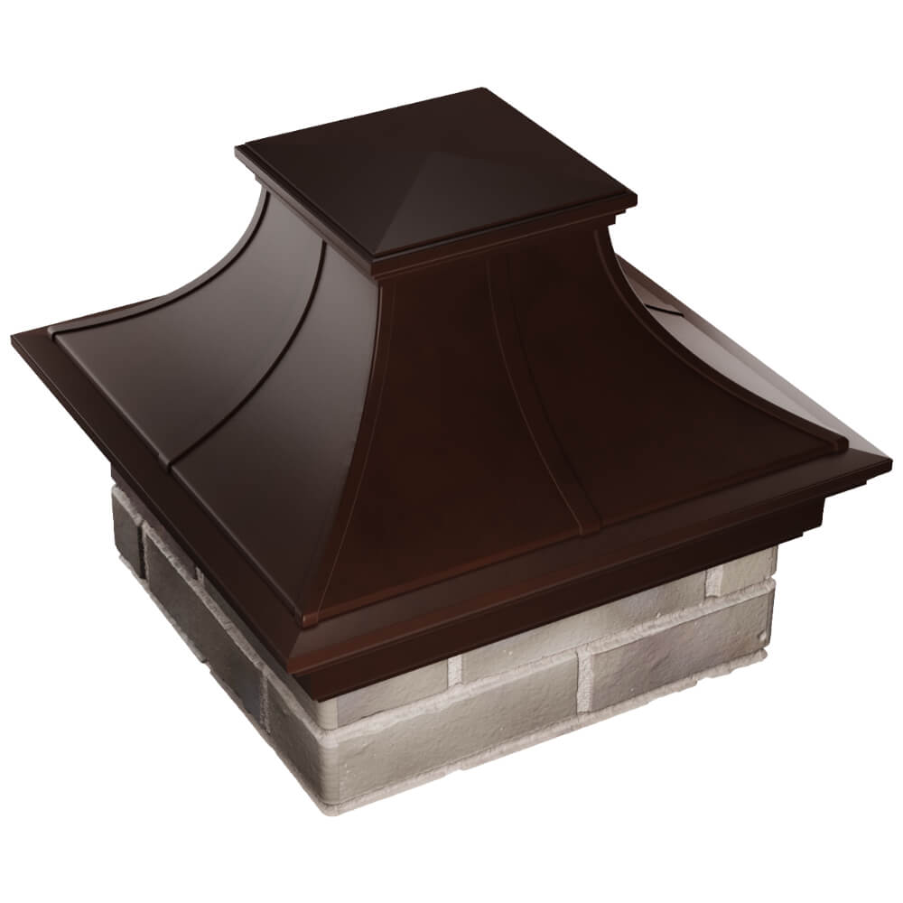 Колпак Zking Монблан Премиум Коричневый на столб 1.5х1.5 кирпича (385х385мм) в Коломне фото