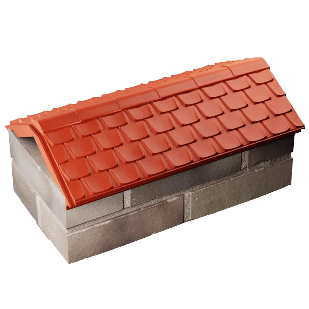 Парапет Zking Эльбрус Красный с посадкой на 1 кирпич (255мм) в Коломне фото