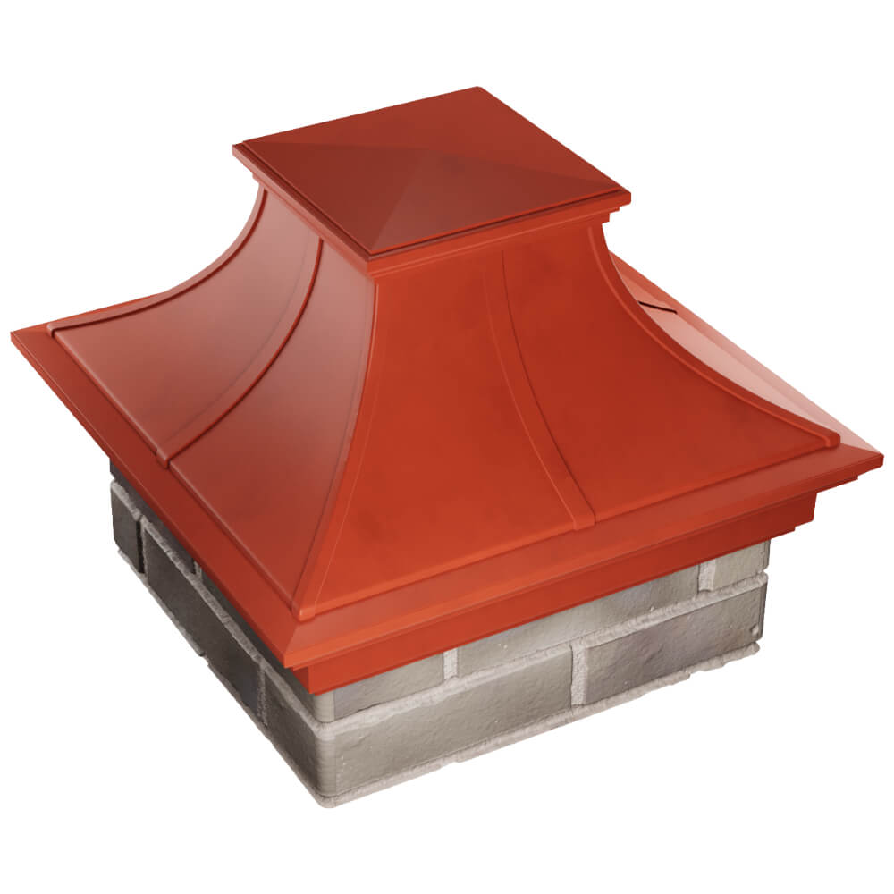 Колпак Zking Монблан Премиум Красный на столб 1.5х1.5 кирпича (385х385мм) в Коломне фото