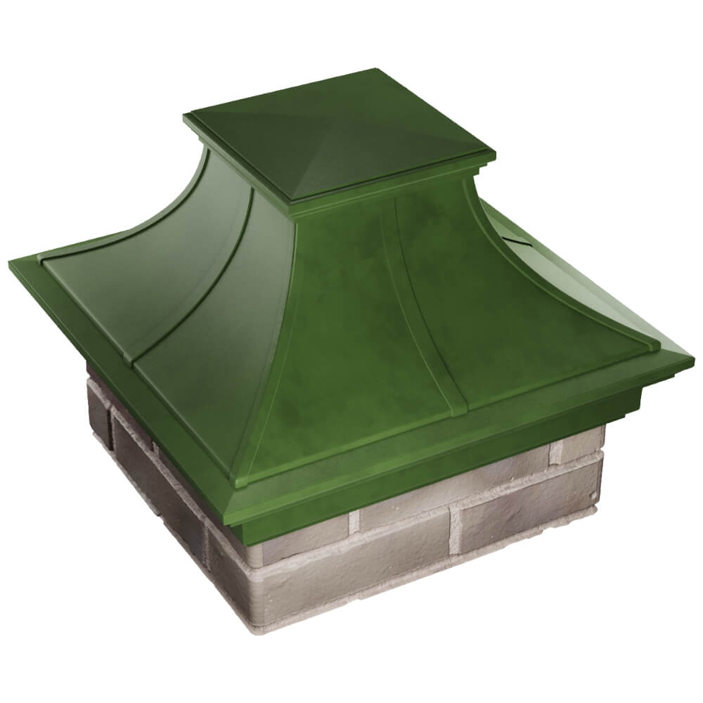 Колпак Zking Монблан Премиум Зеленый на столб 1.5х1.5 кирпича (385х385мм) в Коломне фото