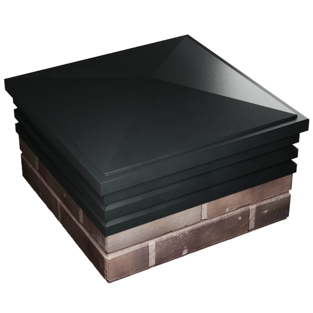 Колпак Zking Бона ХайТек Черный на столб 2х2 кирпича (513х513мм) в Коломне фото