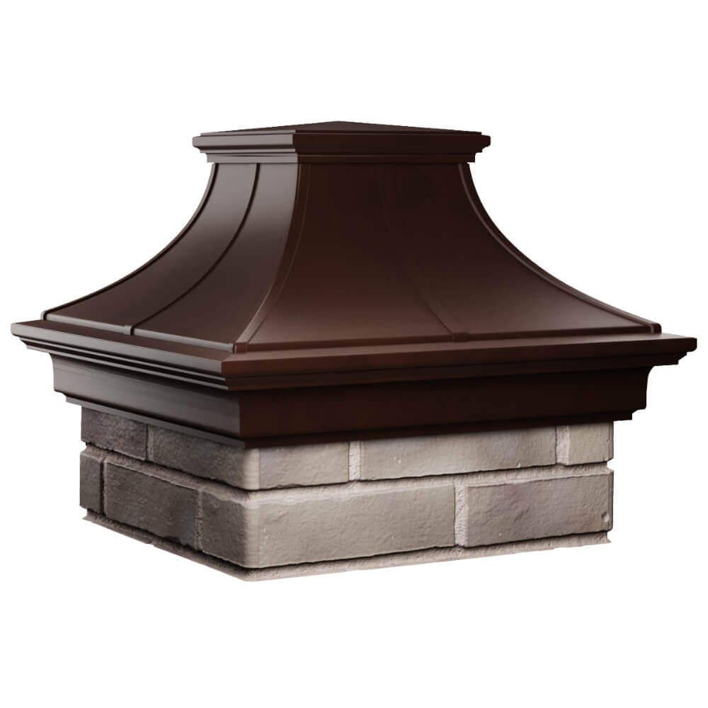 Колпак Zking Монблан Премиум Коричневый на столб 1.5х1.5 кирпича (385х385мм) в Коломне фото