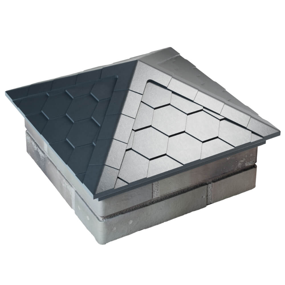 Колпак Zking Эверест Серый на столб 1.5х1.5 кирпича (390х390мм) в Коломне фото