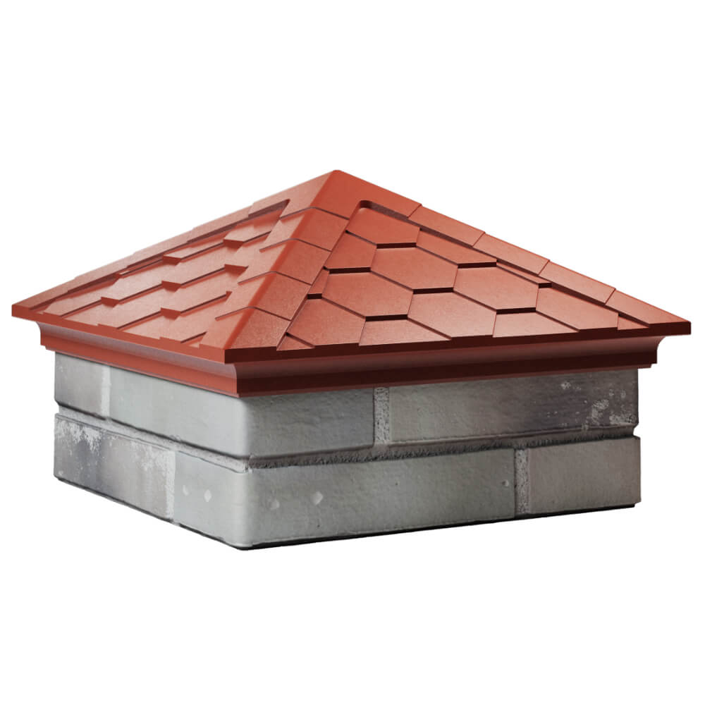 Колпак Zking Эверест Красный на столб 1.5х1.5 кирпича (390х390мм) в Коломне фото