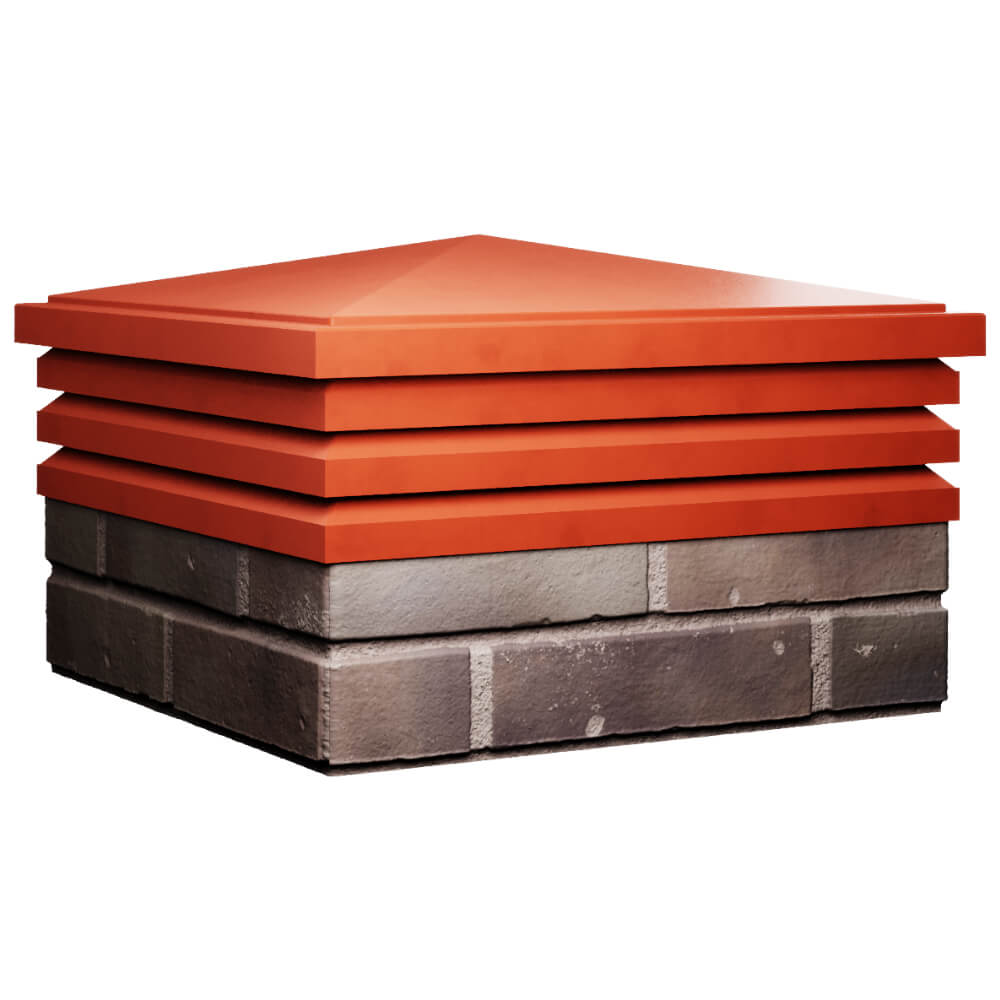 Колпак Zking Бона ХайТек Красный на столб 2х2 кирпича (513х513мм) в Коломне фото