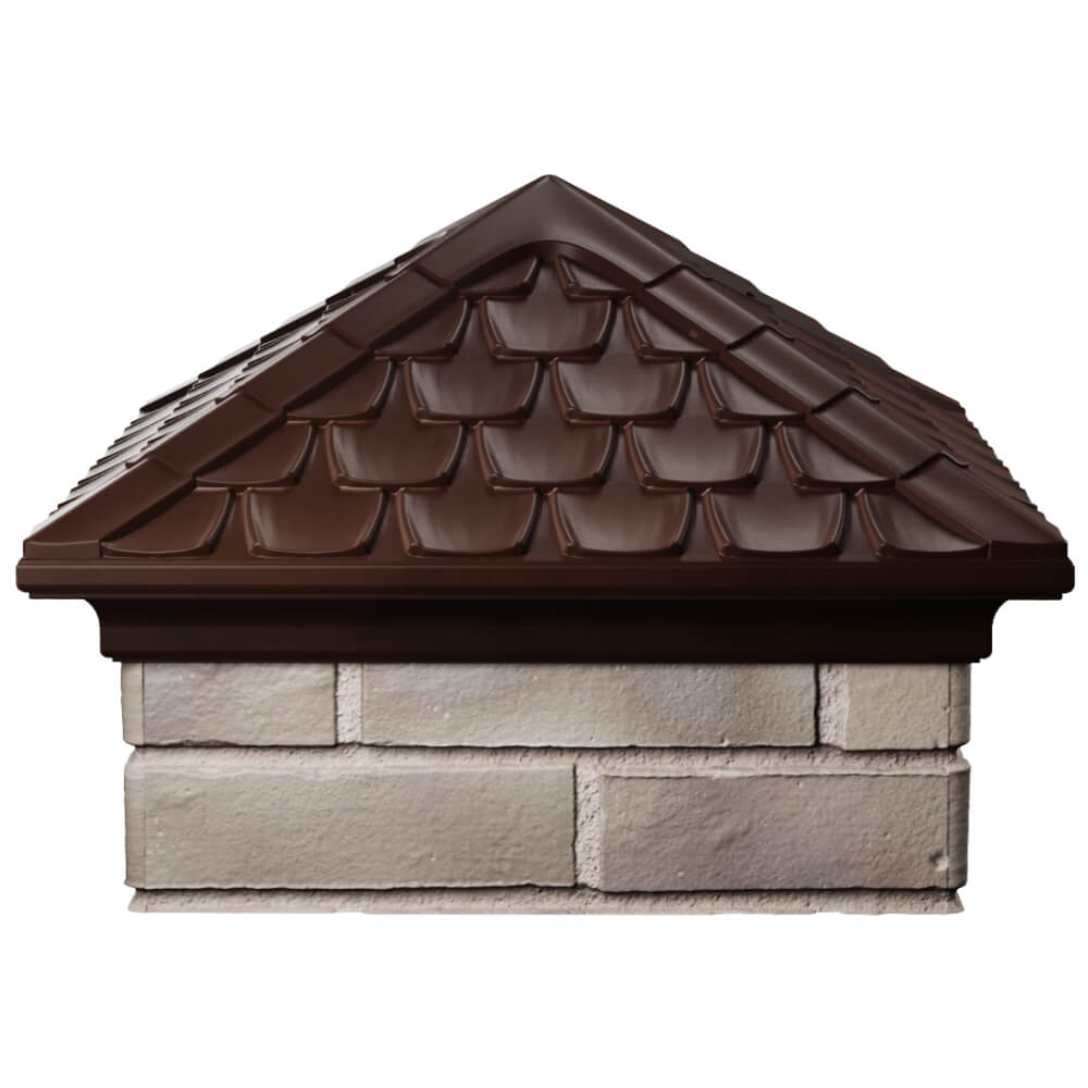 Колпак Zking Эльбрус Коричневый на столб 1.5х1.5 кирпича (385х385мм) Коломна фото