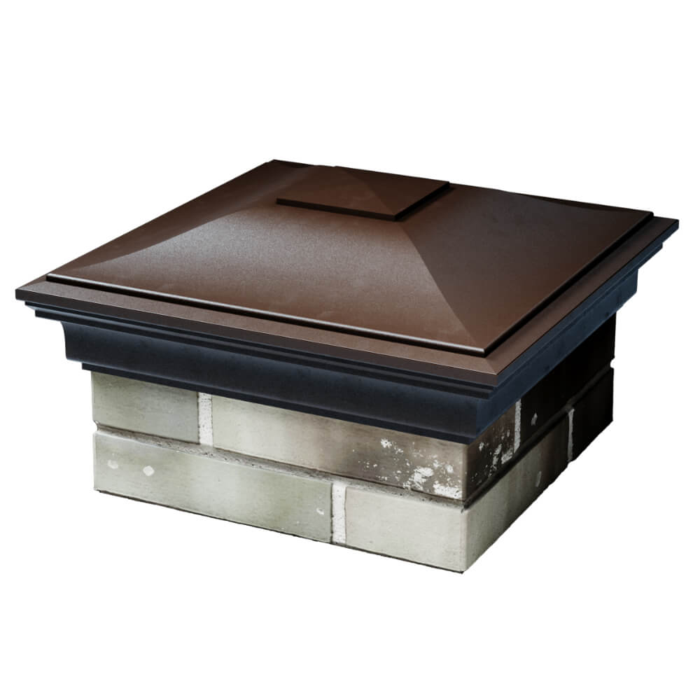 Колпак Zking Монблан Коричневый на столб 1.5х1.5 кирпича (385х385мм) в Коломне фото