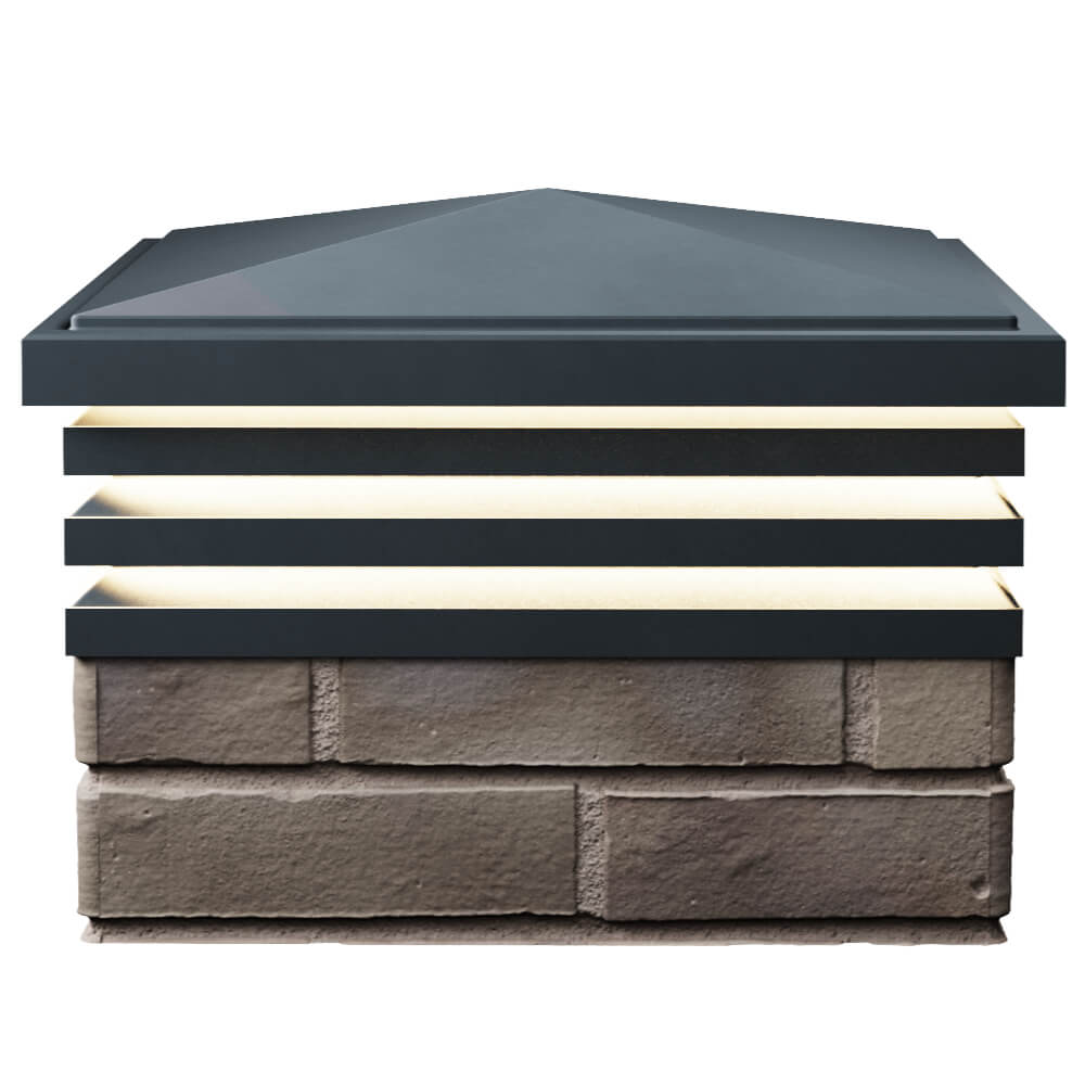 Колпак Zking Бона ХайТек Серый на столб 1.5х1.5 кирпича (385х385мм) с подсветкой в Коломне фото