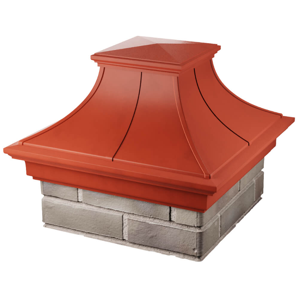 Колпак Zking Монблан Премиум Красный на столб 1.5х1.5 кирпича (385х385мм) в Коломне фото