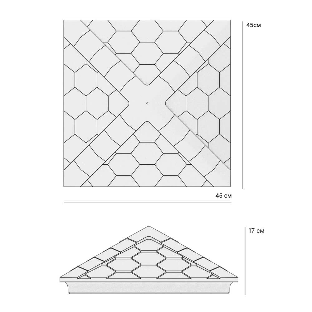 Колпак Zking Эверест Серый на столб 1.5х1.5 кирпича (390х390мм) в Коломне фото