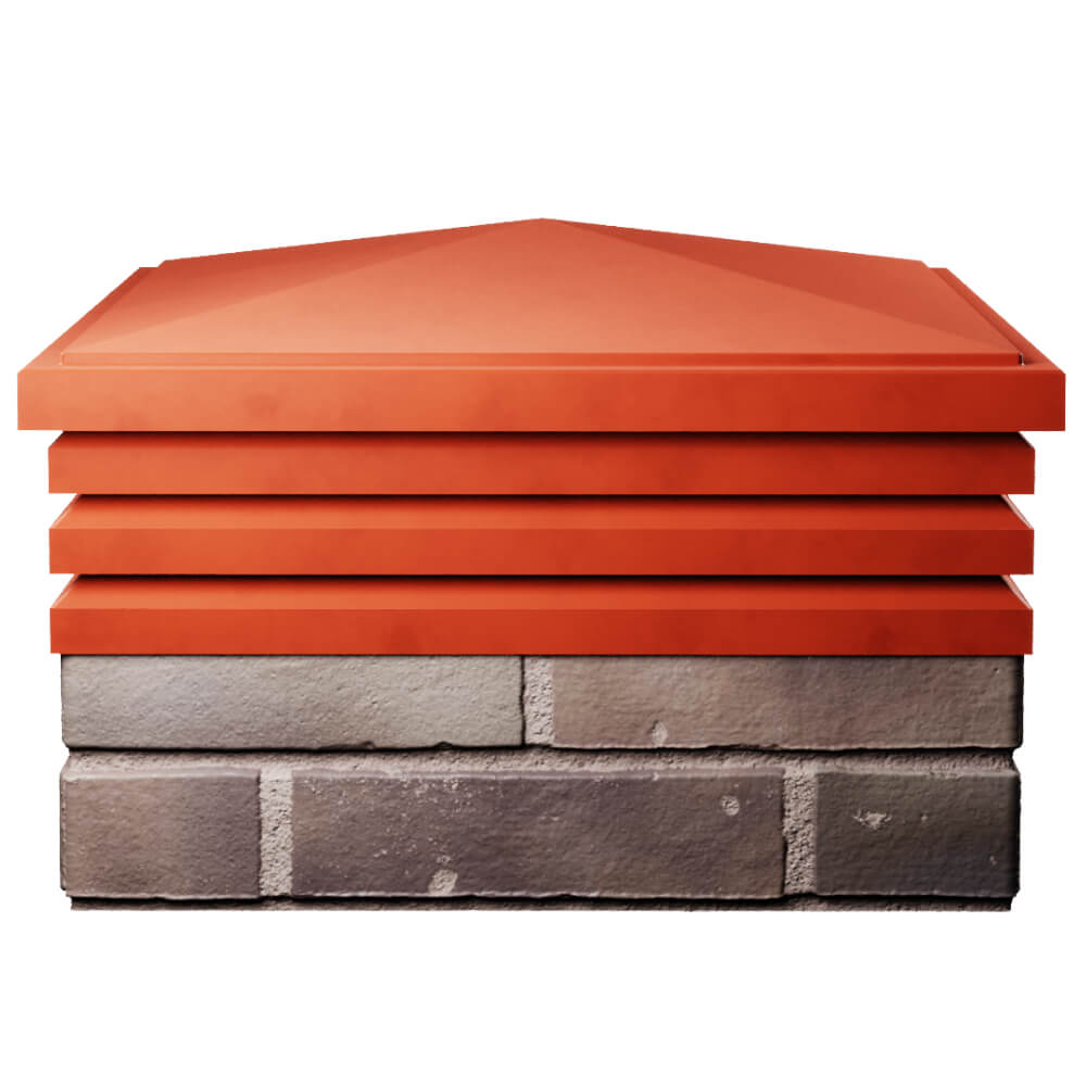 Колпак Zking Бона ХайТек Красный на столб 2х2 кирпича (513х513мм) Коломна фото