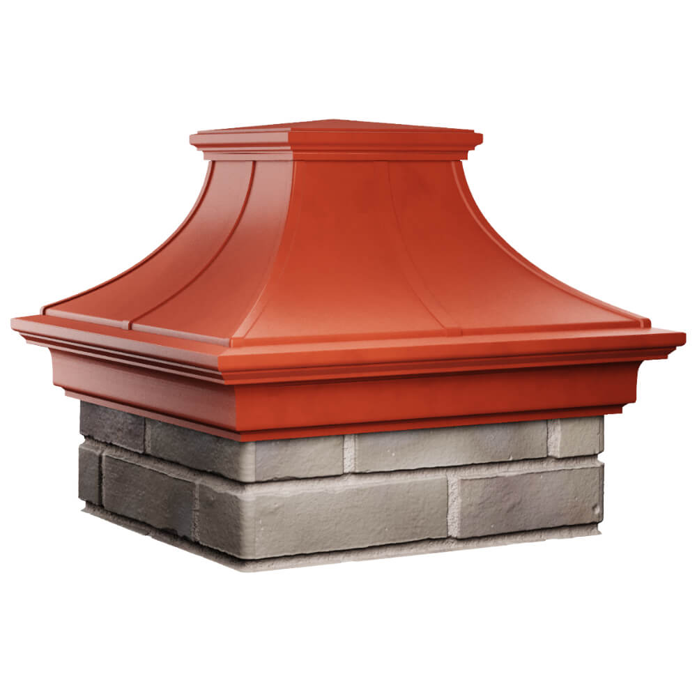 Колпак Zking Монблан Премиум Красный на столб 1.5х1.5 кирпича (385х385мм) в Коломне фото