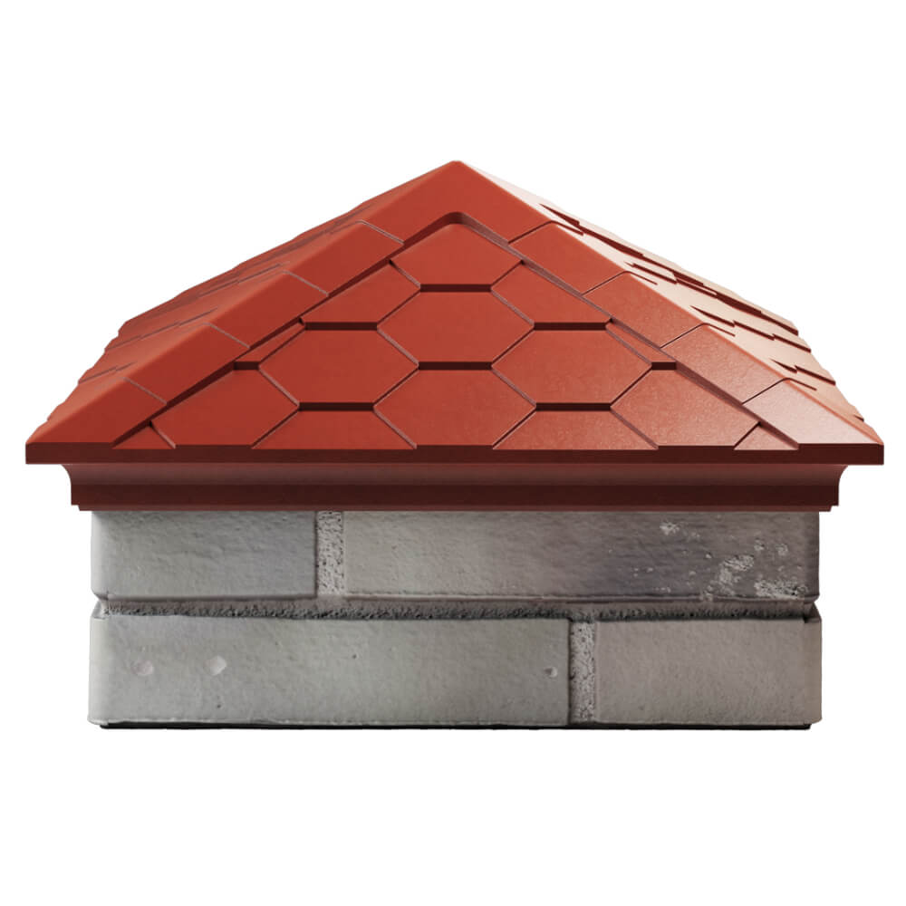 Колпак Zking Эверест Красный на столб 1.5х1.5 кирпича (390х390мм) Коломна фото