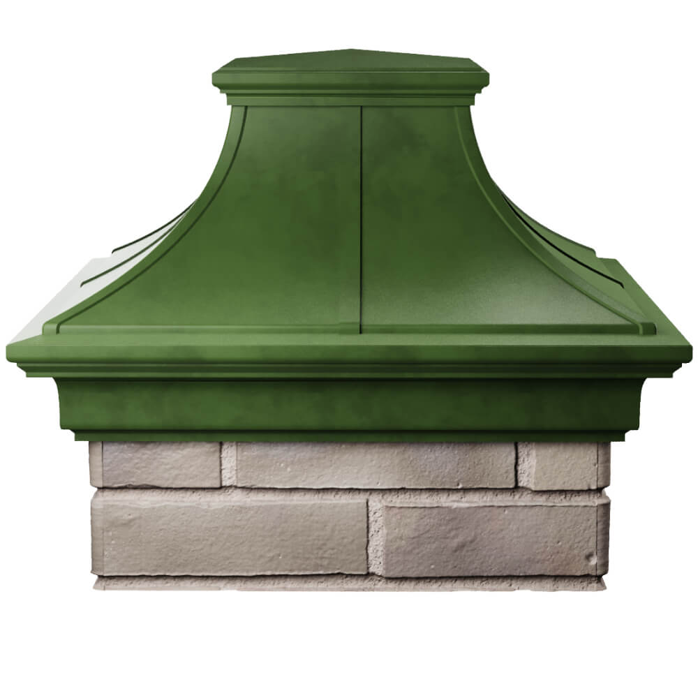 Колпак Zking Монблан Премиум Зеленый на столб 1.5х1.5 кирпича (385х385мм) Коломна фото