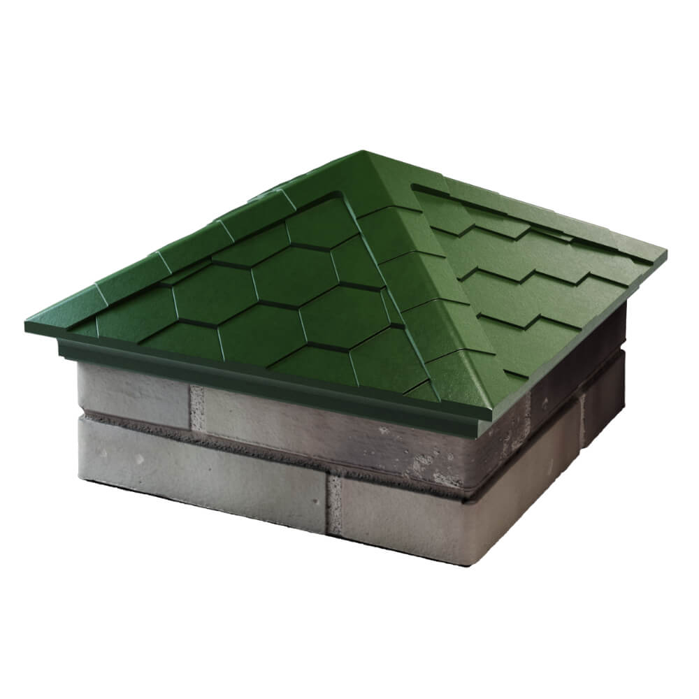 Колпак Zking Эверест Зеленый на столб 1.5х1.5 кирпича (390х390мм) в Коломне фото