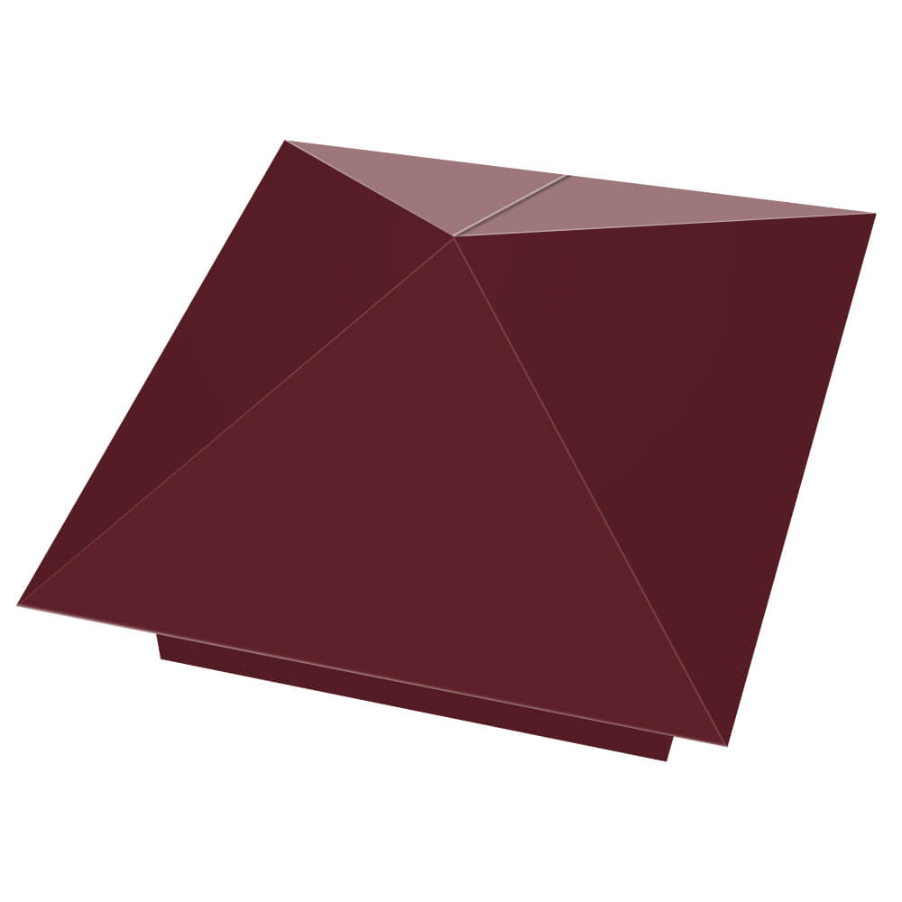 Колпак металлический 390х390мм RAL3005 Красное Вино заборный Коломна фото