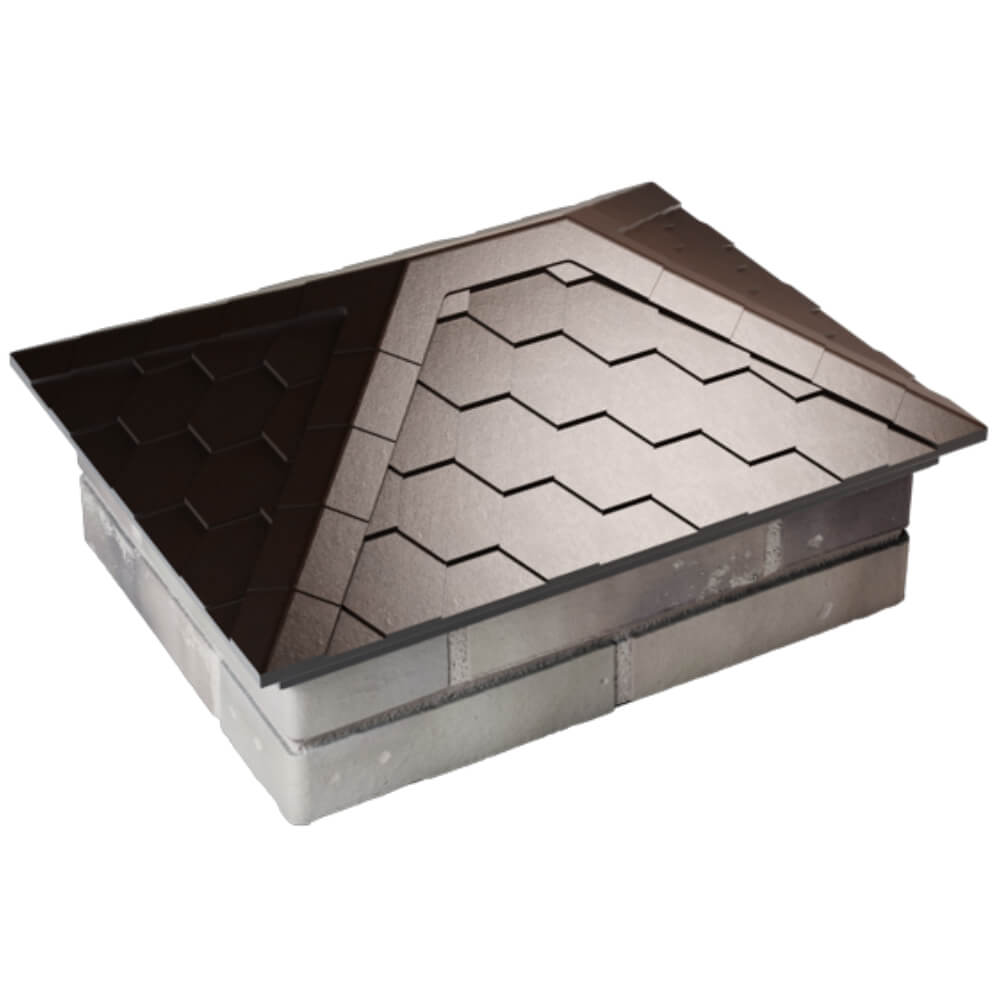 Колпак Zking Эверест Коричневый на столб 2х1.5 кирпича (520х390мм) Коломна фото