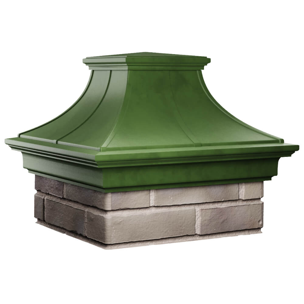 Колпак Zking Монблан Премиум Зеленый на столб 1.5х1.5 кирпича (385х385мм) в Коломне фото