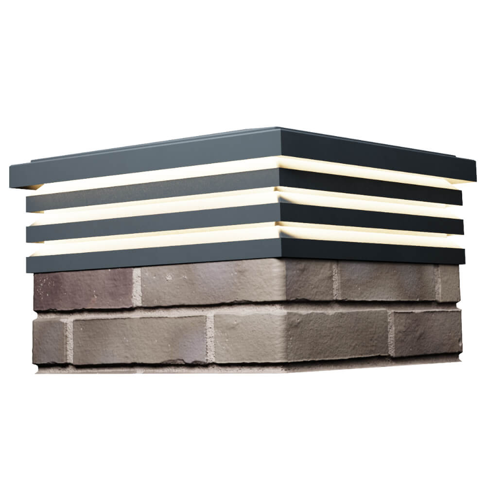 Колпак Zking Бона ХайТек Серый на столб 1.5х1.5 кирпича (385х385мм) с подсветкой в Коломне фото