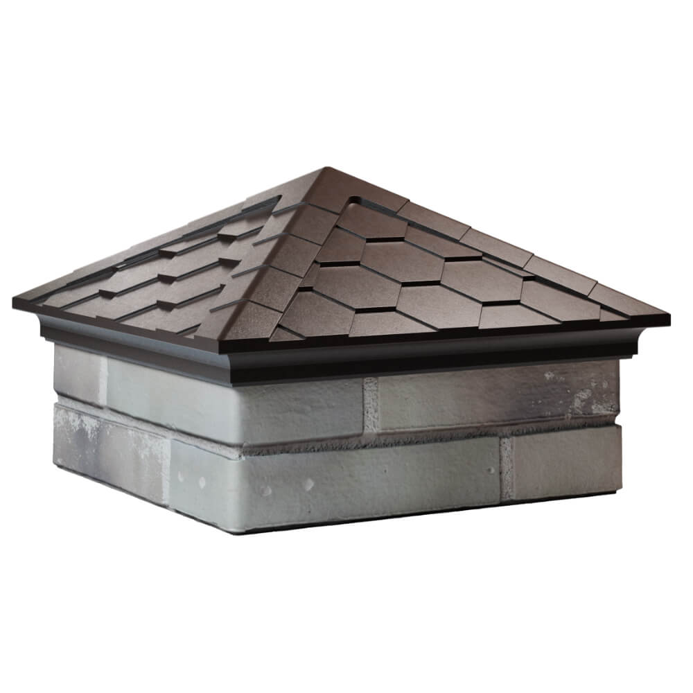 Колпак Zking Эверест Коричневый на столб 1.5х1.5 кирпича (390х390мм) в Коломне фото