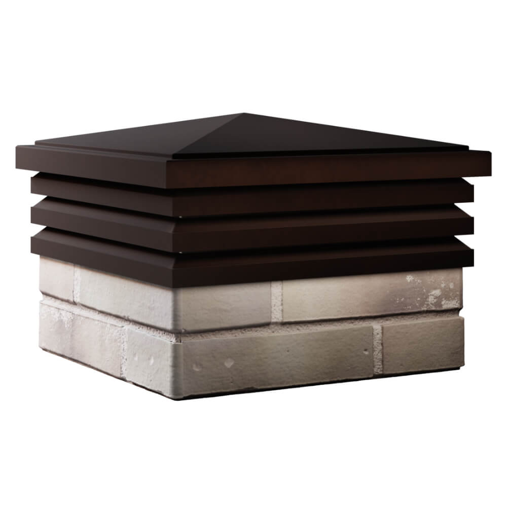 Колпак Zking Бона ХайТек Коричневый на столб 1.5х1.5 кирпича (385х385мм) в Коломне фото