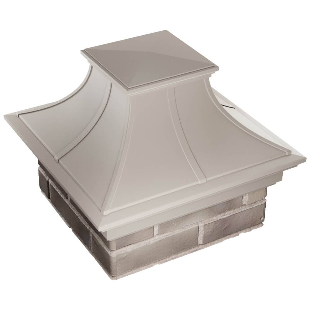 Колпак Zking Монблан Премиум Бежевый на столб 1.5х1.5 кирпича (385х385мм) в Коломне фото